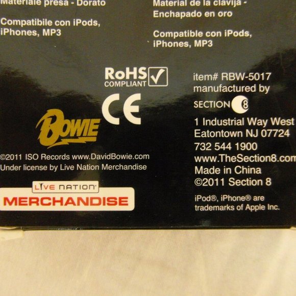 NEW DAVID BOWIE EAR BUD HEADPHONES NM 00439 - Picture 8 of 12
